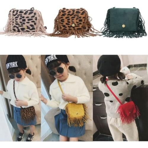 2020 NEW Mini Messenger Bag Kids Girls Handbags Tassel Design Coin Purse for Children Shoulder Bags baby Accessorise