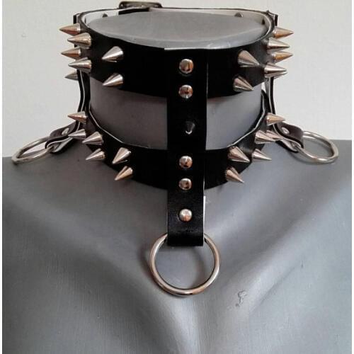 Harajuku Punk Rock Gothic Chokers Women Men Leather Spike Rivet Collar Choker Anime Necklaces