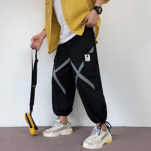 Punk Men Street Gothic Casual Trousers Fashion Hip-hop BF Trousers Pants Ankle-length F16