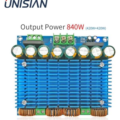 UNISIAN 420W+420W TDA8954 Auido Amplifier Board Class D BTL TDA8954TH 2.0 Channel Digital Ultra Power High Amplifiers AC 24-30V