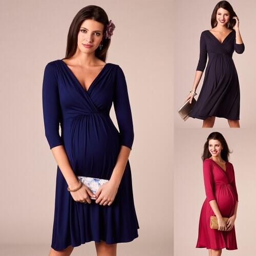 Maternity Women Dress Pregnancy Dresses Summer Mama Clothes Pregnant Women Loose Breastfeeding Casual Clothing Knee Length Dress
