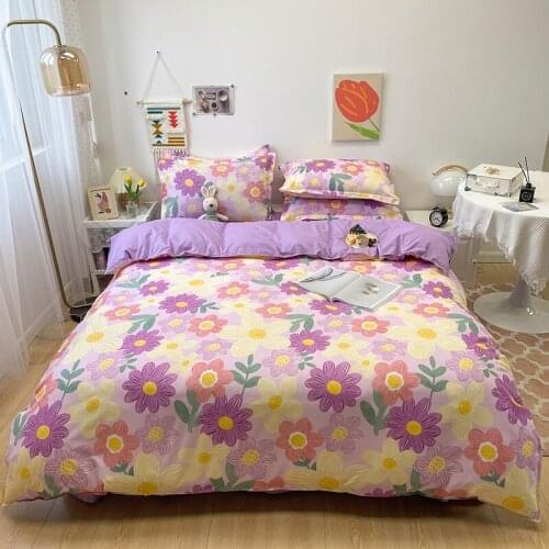 Rustic style Duvet Cover Pillowcase 3pcs 210x210,Quilt Cover 220x240,Extra Large Size Blanket Cover,Flower Pattern Bedding Set