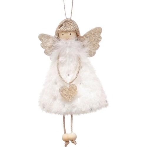 Hanging Pendant Cute Delicate Fabric Cartoon Angle Girl Plush Doll Toy Ornament for Bedroom Xmas Tree Decor Navidad