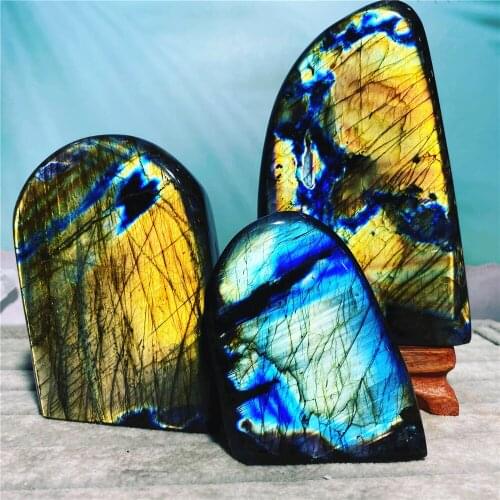Natural Labra Dorite Stones Labradorite Crystal Meditation Energy Healing Wichcraft Mineral Quartz Home Room Garden Decoration
