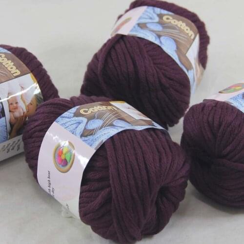 Sale 4 Ball x 50g Super Soft Pure Cotton Chunky Shawl Hand Knitting Womens Yarn Burgundy 422-26-4