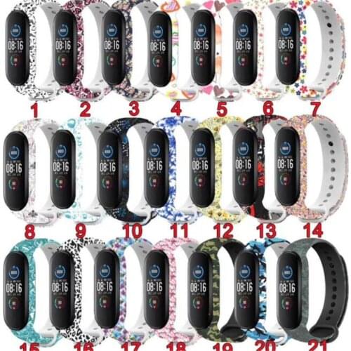 Pattern Strap For Mi Band 5 Bracelet Miband 5 Strap Colorful Replacement Silicone Wrist Strap For Xiaomi Mi Banda Smartband