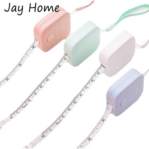 150cm Soft Measure Tape Push Button Child Height Measuring Ruler Roll Tape Mini Portable Retractable Tape Home Sewing Supplies