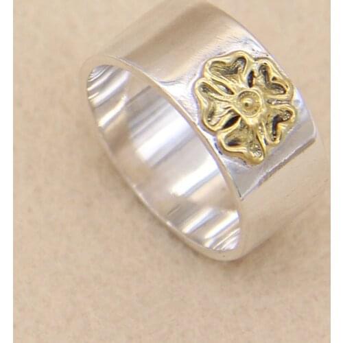 S925 Sterling Silver Thai Silver Japan Goros Takahashi Kurohi Male And Female Models Of Small Flower Ring Index Finger Ring