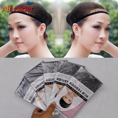 Alileader Top Sale Hairnets Good Quality Mesh Weaving Black Wig Hair Net Making Caps Weaving Wig Cap Hairnets 20-50Pcs/Lot