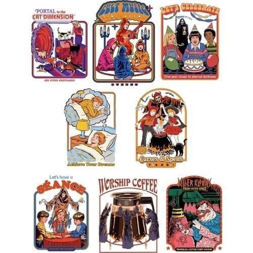 Free shipping Dark humor summons demons Iron-on patches for clothes stripes on clothes set thermo-stickers on fabric