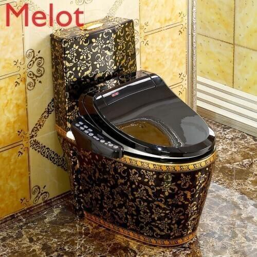 European-style intelligent gold toilet retro black toilet full automatic drying hot toilet