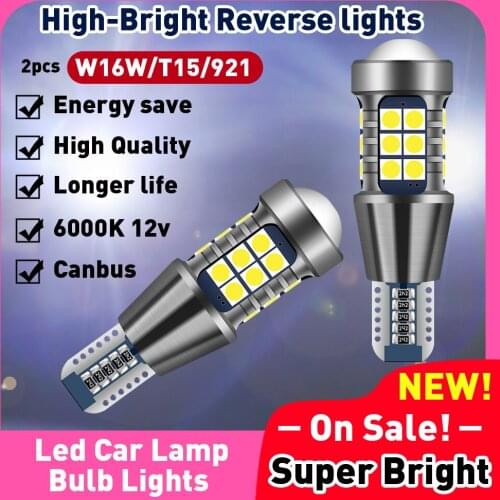 W16w Led Super Bright White Canbus 6000k 1200Lm Signal Lamps 921 912 T15 Reverse Light Bulbs On Cars For Auto Ford Bmw e46 e39