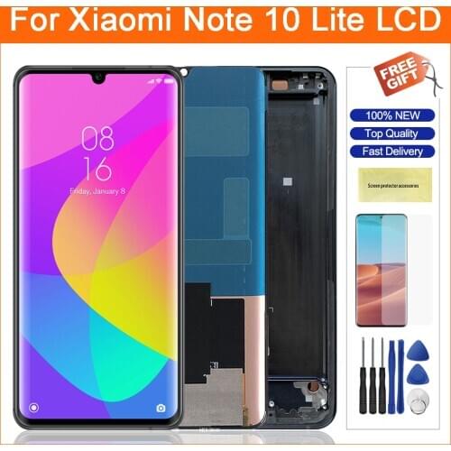 6.47'' Super Aomled Display for Xiaomi Mi Note 10 Lite Lcd Screen Digitizer Assembly Parts for Mi note10 Lite Display Screen