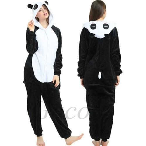 Teens Girls Panda Pyjamas Kids Boys Kigurumi Unicorn Sleepwear Womens Sleeping Overalls Adult Winter Flannel Jumpsuit 12 16 18Y