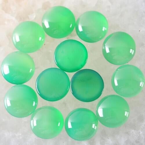10Pcs 12MM 16MM Round Cabochon CAB Bead Natural Stone Green Onyx No Drilled Hole Bead For DIY Jewelry Gift for Men Women