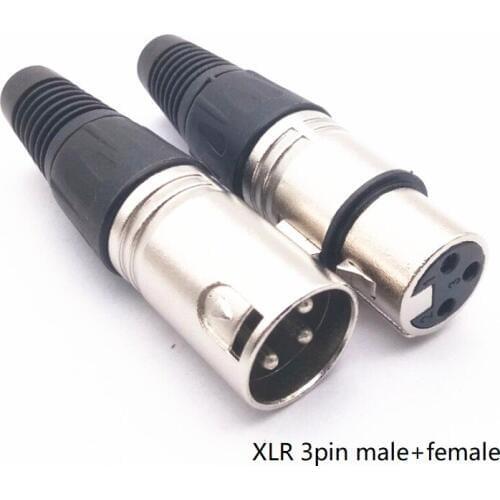 10pcs/lot 3Pin XLR Male and Female Microphone Extension Cable Microphone Cables Plug Audio Socket MIC Audio Connector