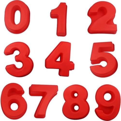 10 Pcs/Set 0-9 Large Digital Numbers Epoxy Resin Mold Cake Baking Decorating Silicone Mould DIY Crafts Jewelry Ornaments