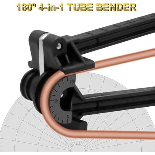180 Degree Pipe Tubing Bender Four-Slot Combination Multipurpose Pipe Bender Ventilation Systems Tube Bending Tool NEW