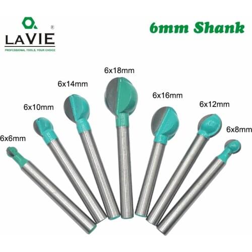 4pcs 5pcs 6mm Shank Ball Nose Round Carving Bit Router Bit for Wood Cove CNC Milling Bit Radius Core Tungsten Carbide