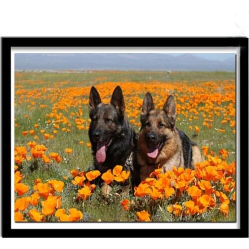Home Decoration 5D Diamond Painting German Shepherd Full Square Drill Embroidery Picture Rhinestone animal dog Handcraft