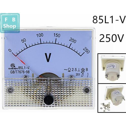 1PCS AC 85L1 0-250V Analog Panel Volt Voltage Meter Voltmeter Gauge 64*56mm