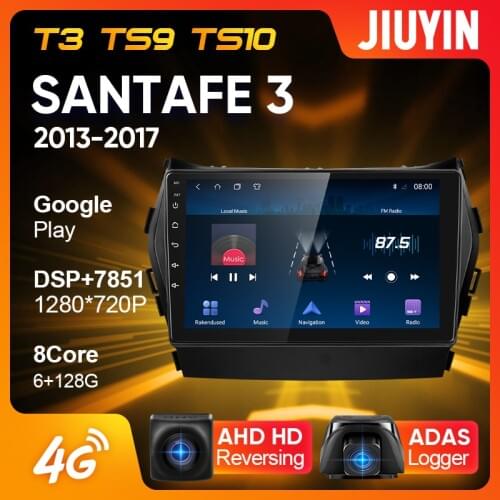JIUYIN Type C Car Radio Multimedia Video Player Navigation GPS For Hyundai Santa Fe 3 2013 - 2017 Android No 2din 2 din