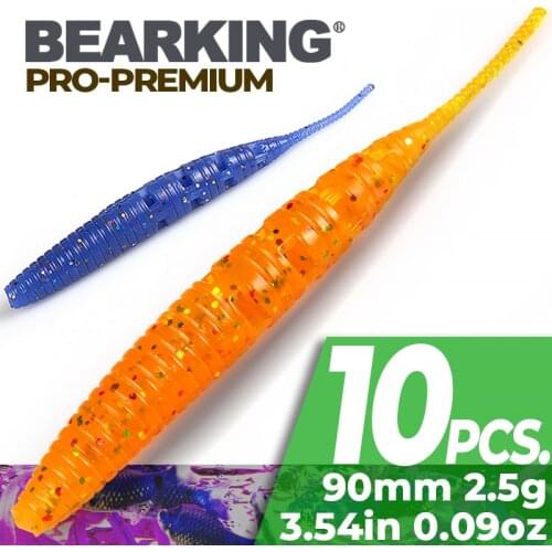 BEARKING 2019 new arrival Lure 90mm 2.5g 10pcs / bag Soft Baits Fishing Wobbler Bass Bait Artificial Fishing soft Lure tackle