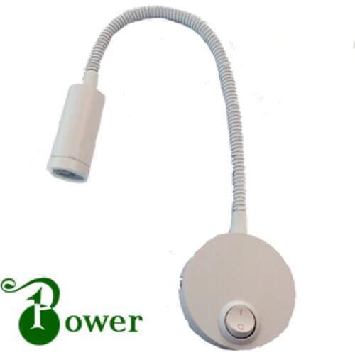 WHITE FINISH 2W LED HOTEL WALL READING LIGHT