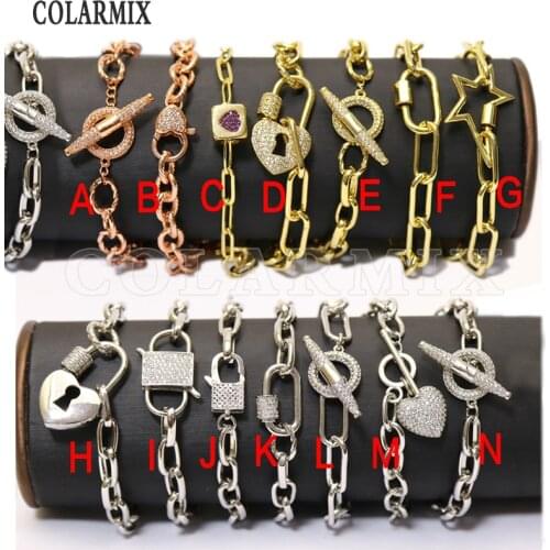 5 pieces muli kinds chain bracelets multi style bracelets for women not fade colors jewelry accessories zircon jewelry 9650