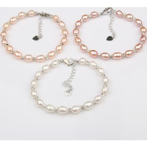 Fashion 100% Natural Freshwater Pearls Bracelets For Women Real Pearl Beads Bracelet Cuff Bangles Jewelry Gifts Wholesale