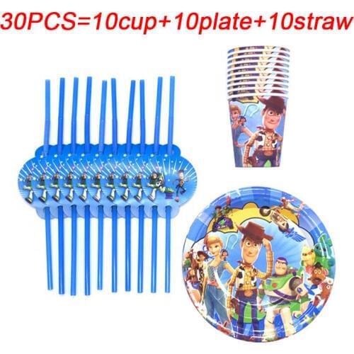 Kid Favor Disney Toy Story Theme Party Paper Plate Cup Straws Party Supplies Baby Shower Tableware Birthday Party Decor For Home