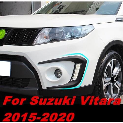 For Suzuki Vitara 2015-2020 European Front fog lamp black decorative frame protection trim Personal decoration auto parts