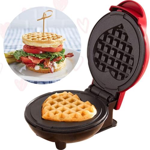 Mini Electric Waffles Maker Bubble Love Heart Shape Breakfast Waffle Machine Egg Cake Oven Pan Eggette Machine Mini Waffle Pot