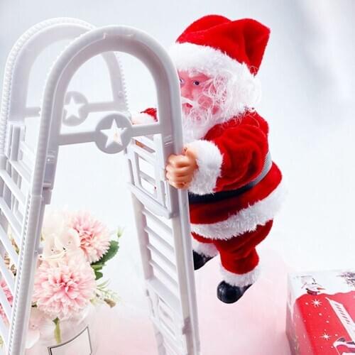 Creative Double Ladder Electric Santa Claus Shopping Mall Christmas Decorations Party Supplies Ornament kids festival Gifts