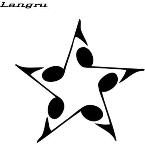Langru 15cm X 14.6cm Car Styling Music Keys Star Beautiful Vinyl Decals Car Stickers Car Accessories Jdm