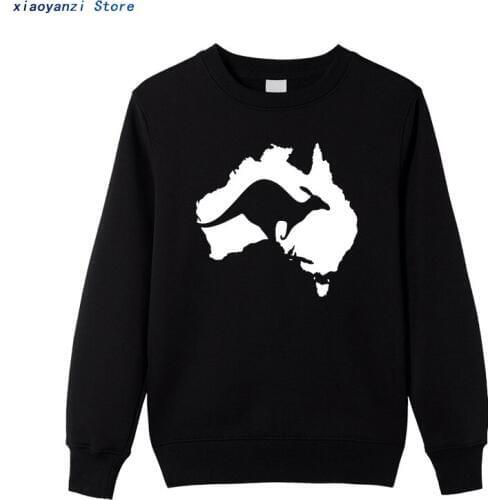 Men autumn Cool Australia Map Kangaroo mens unisex sweatshirts Cotton pullovers hoodies sportwear top-521