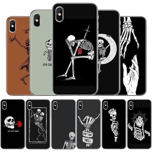 A living skull Cover Soft Silicone Phone Case For iPhone 5 5S 6 6plus 7 8 plus X XR XS Max 11 PRO Max SE 2020