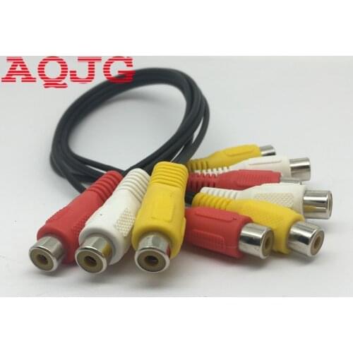 New Hot 3 RCA Female To 6 RCA Female Plug Splitter Audio TV DVD Video Adapter AV Cable AQJG