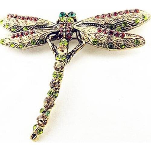 New retro beautiful dragonfly brooch pin insect animal brooch ladies girl shirt bag pendant accessory gift
