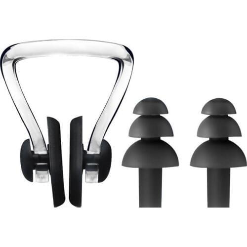 New Waterproof Soft Silicone Swimming Set Nose Clip Ear Plug Earplug Silica Gel Box Nose Clamp Earplug Set Swimming Equipment
