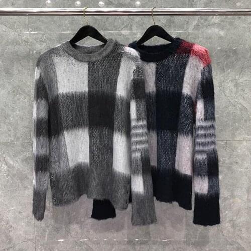 2021 Fashion Brand Sweaters Men Women Slim O-Neck Pullovers Clothing Patchwork Striped Wool Autumn Winter Casual Coat