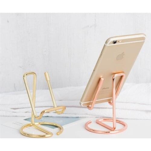 Display Stand Nordic Wrought Iron Mobile Phone Tablet Desktop Reading Organizer Storage Rack Decorative Desk Accessories