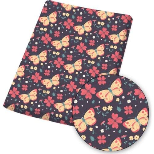 Polyester Cotton Fabric Butterfly Printed Cloth Fabrics Cartoon Sheet For DIY Dress Patchwork Quilt Sewing Supplies 45*145cm/pc