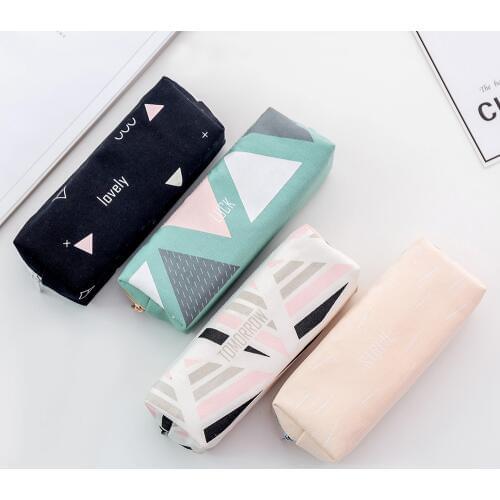 Simple portable Pencil Pen Case Cosmetic Makeup delicacy Bag Storage Pouch Purse Students School Supplies Office & Stationery