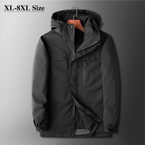 2021 Winter Mens Down Jacket Oversize 8XL 7XL 6XL Hooded Windproof Detachable Liner Warm Coat Thick Parka Plus Size Clothes