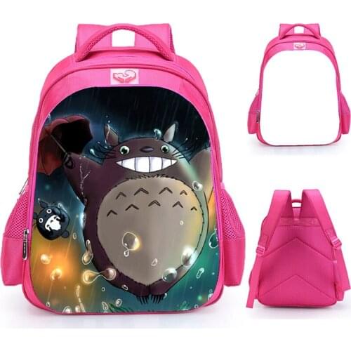 New 16 inch My Neighbor Totoro Backpack Anime Bookbag School Bags Children Girls Travel Bagpack Casual Shoulder Bag Mochila