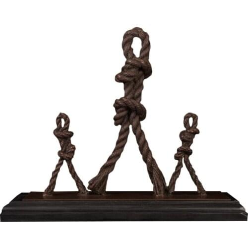 ArstHom Modern Abstract Bronze Family Art Decor Mother and Two Child Mother Father And Child Statue Sculpture For Home Decoratio