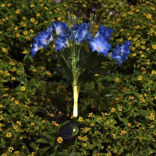 Morning Glory Solar Led Light Outdoor Waterproof Optical Fibe Flower Garden Lights Decorative Yard Patio Street Decor Lighting