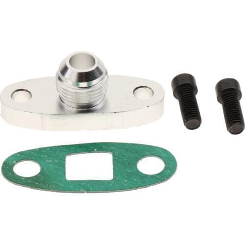 Turbo Oil Feed Inlet Flange Gasket Adapter Kit 10AN Fitting T3 T4