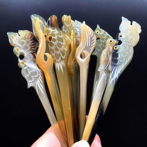 Vintage Chinese Style Hair Sticks Retro Natural Ox Horn Hairpins for Women Fashion Hair Clip Jewelry Hair Accessories